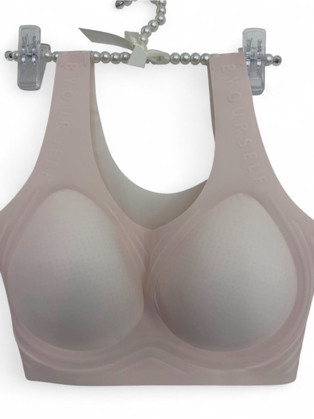 NWT TEXLINA SEAMLESS JELLY Padded Wireless Bra - Light Blush Size large